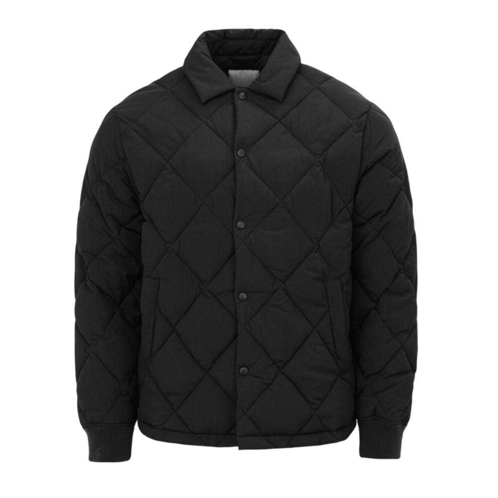 Firetrap Mens Quilted Button-Down Jacket / Black